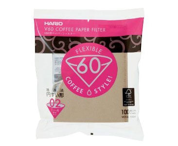 Hario V60-02 Unbleached brown paper filters - 100 pk - Kenya Brand Coffee